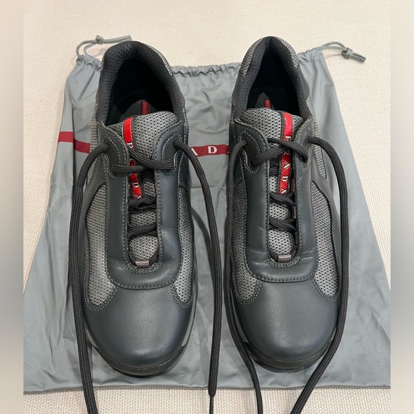 Authentic Prada America’s Cup Gray sneakers size 8.5 - Picture 1 of 10